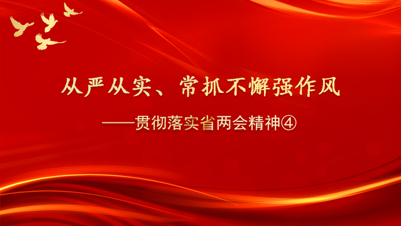 从严从实、常抓不懈强作风 ——贯彻落实省两会精神④